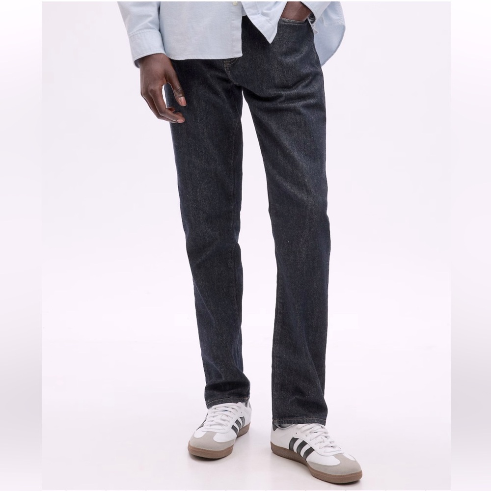GAP Slim Coupe Etroite Jeans Gay Mens Gray Straight Leg Zipper Fly‎ Pant 35 / 30